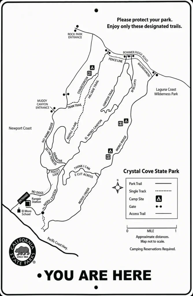 Crystal Cove State Park Beach Map